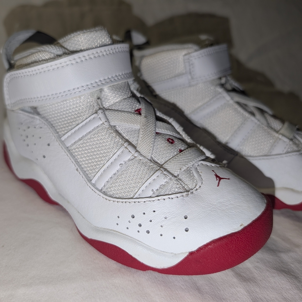 Jordan 6 Retro Kids' Sneakers in White and Red